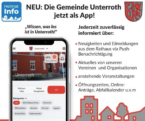Grossansicht in neuem Fenster: Smartphone-App Gemeinde Unterroth Grossansicht in neuem Fenster: Smartphone-App Gemeinde Unterroth