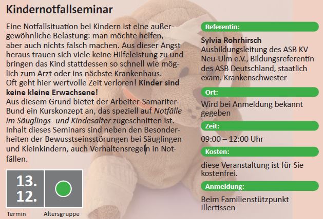 FSP Flyer Kindernotfallseminar 13.12.2022 FSP Flyer Kindernotfallseminar 13.12.2022