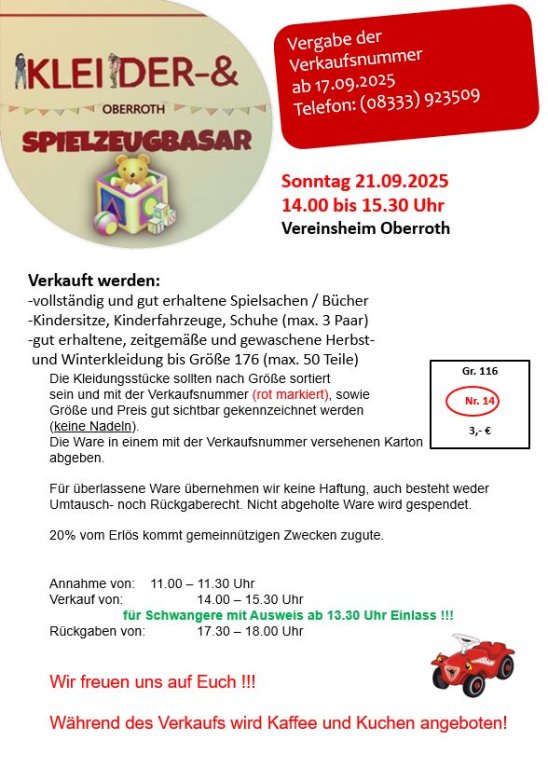 Kleider- und Spielzeugbasar Herbst 2025 Kleider- und Spielzeugbasar Herbst 2025